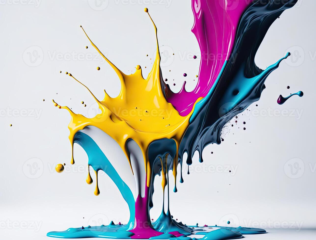 AI generated Abstract paint splashing photo