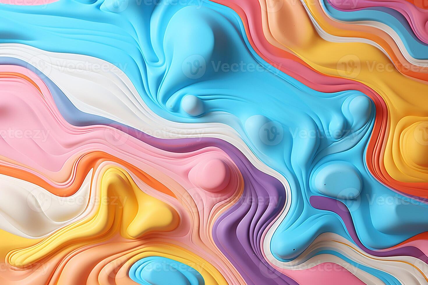 AI generated Abstract multi colored pastel plasticine soft wavy background photo