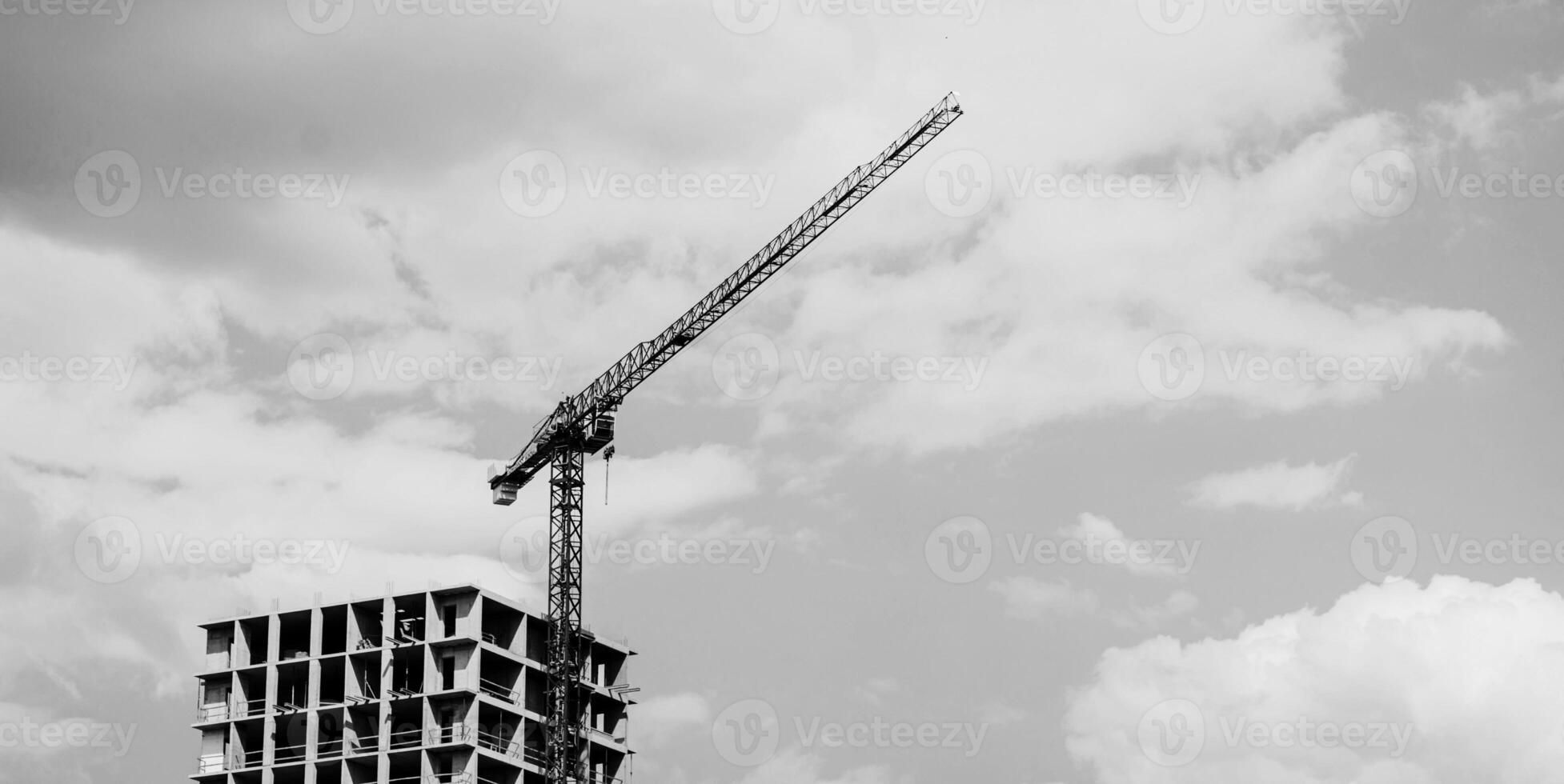 crane under a blue sky photo