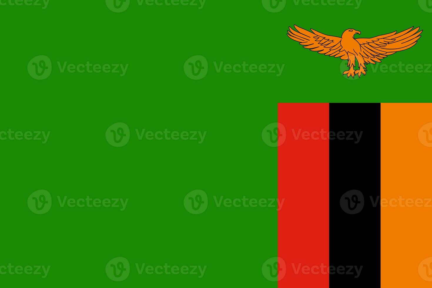 The official current flag of Republic of Zambia. State flag of Zambia. Illustration. photo