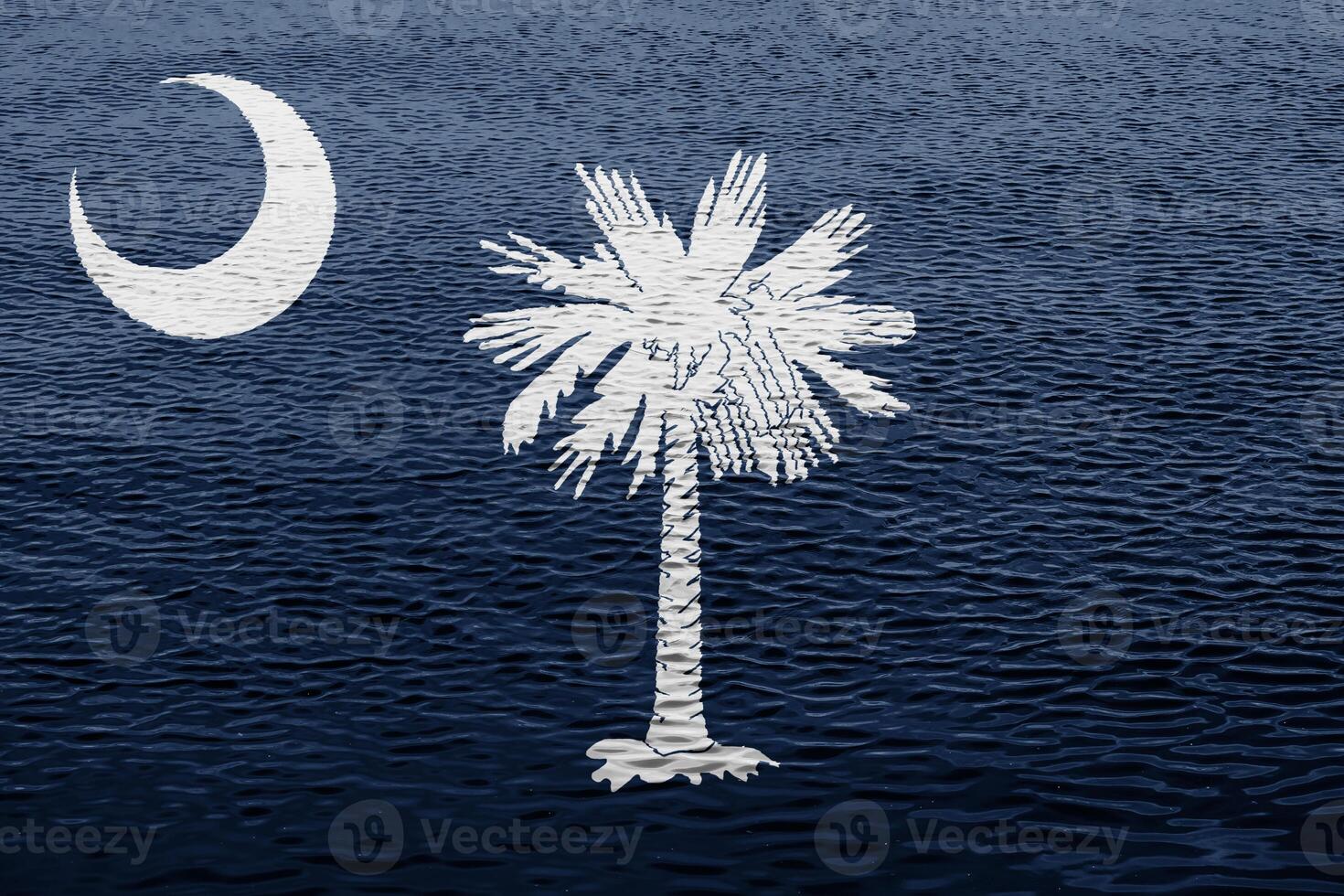 Flag of South Carolina USA state on a textured background. Concept collage. photo