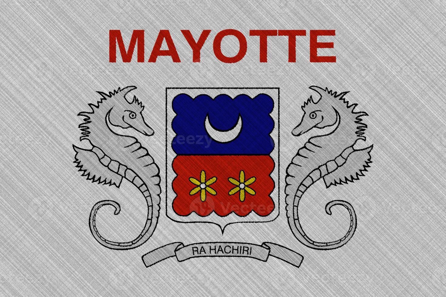 Flag of Mayotte on a textured background. Concept collage. photo