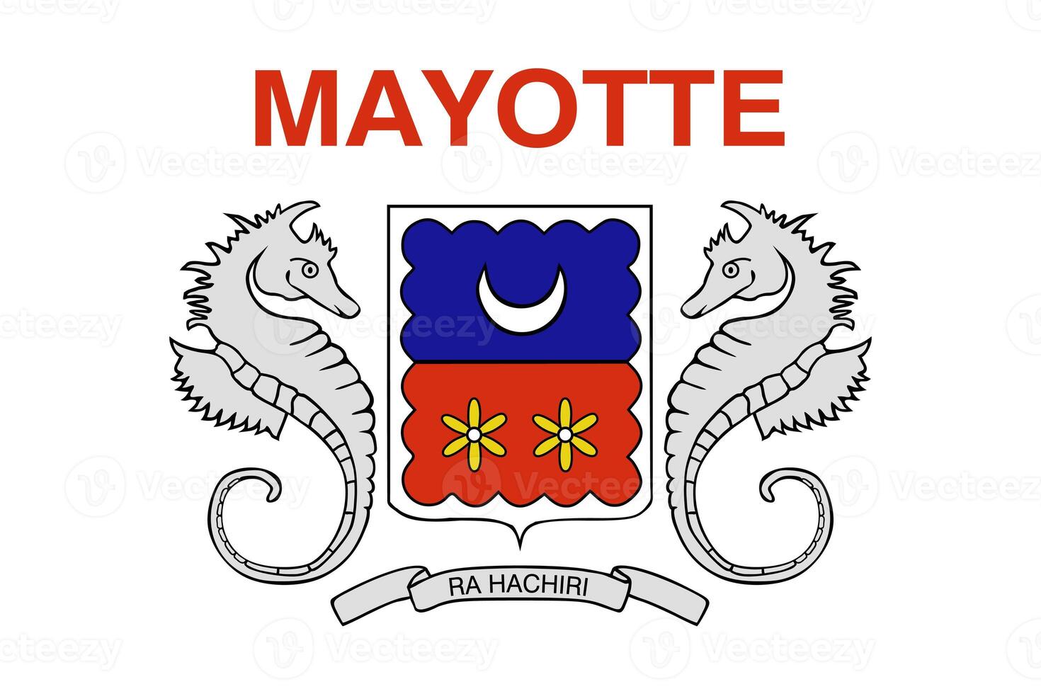 The official current flag of Mayotte. State flag of Mayotte. Illustration. photo