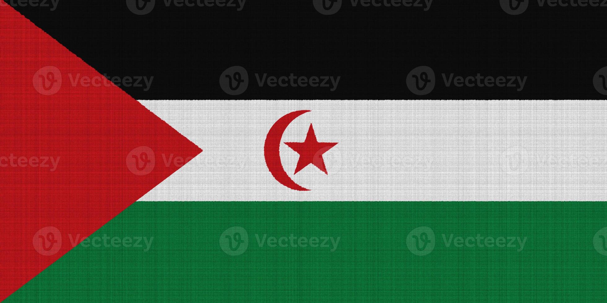 Flag of Western Sahara on a textured background. Concept collage. photo