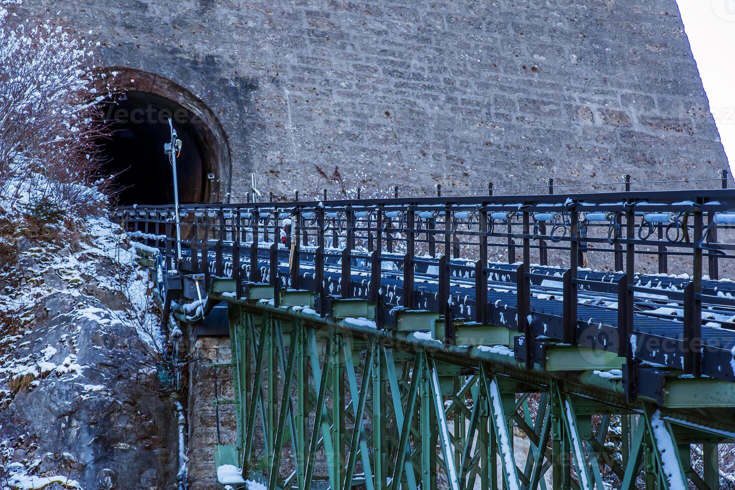 Funicular in Salzburg in Austria on a beautiful winter day. Festungsbahn. photo
