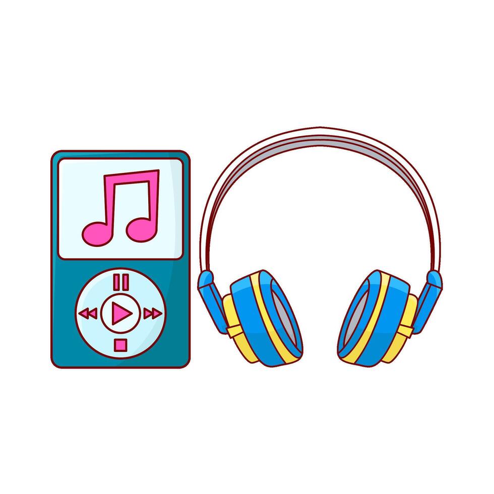 headphone with mp3 music illustration vector