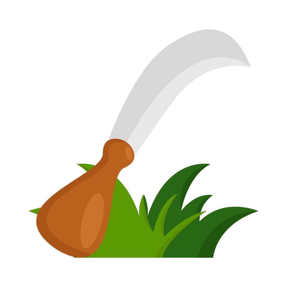 sickle with grass illustration vector