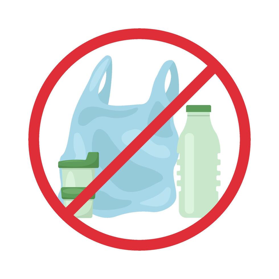 no plastic illustration vector