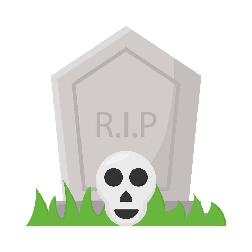 cráneo en cementerio ilustración vector