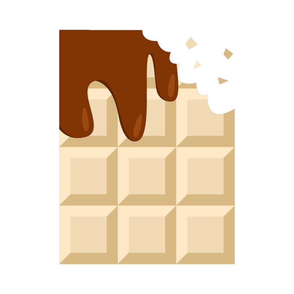 chocolate melt in chocolate white bar bite illustration vector