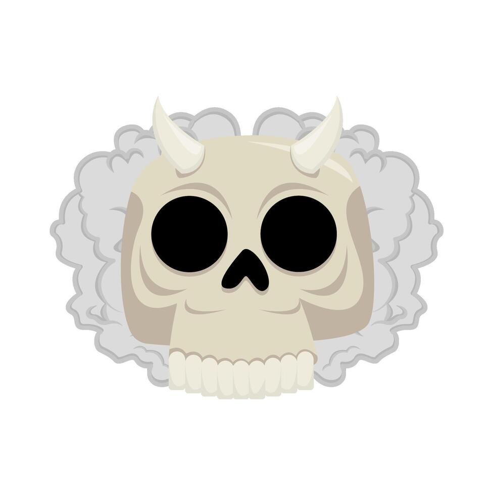 skull with smoke illustration vector