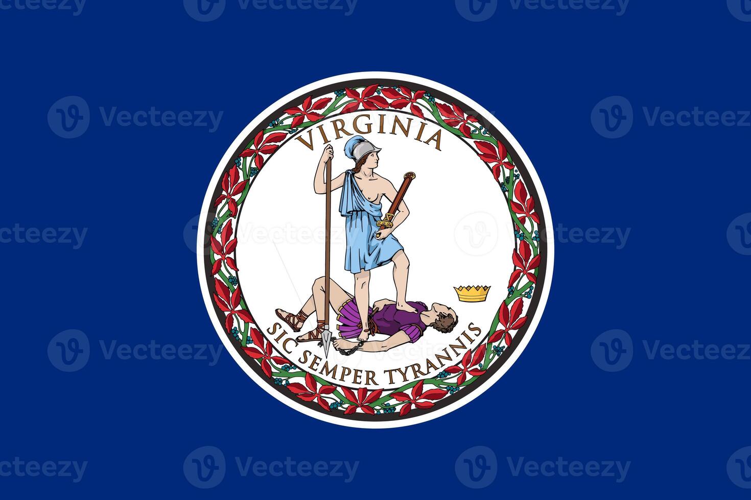 el oficial Actual bandera de Virginia Estados Unidos estado. estado bandera de Virginia islas ilustración. foto