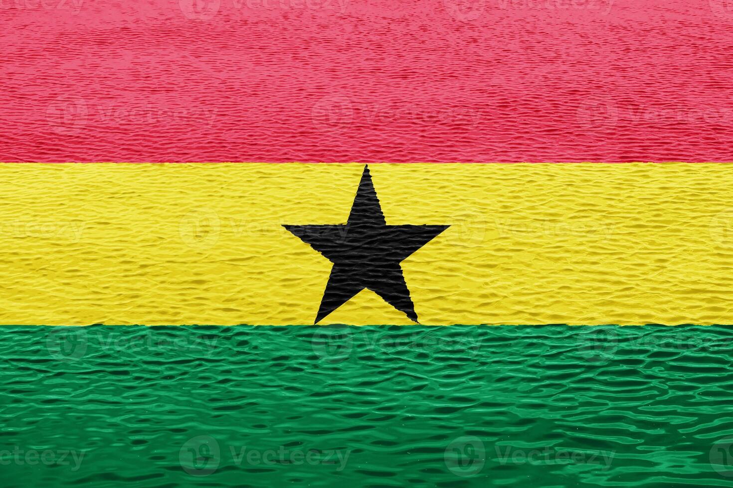 bandera de república de Ghana en un texturizado antecedentes. concepto collage. foto