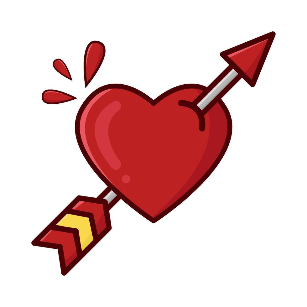 arrow in heart illustration vector