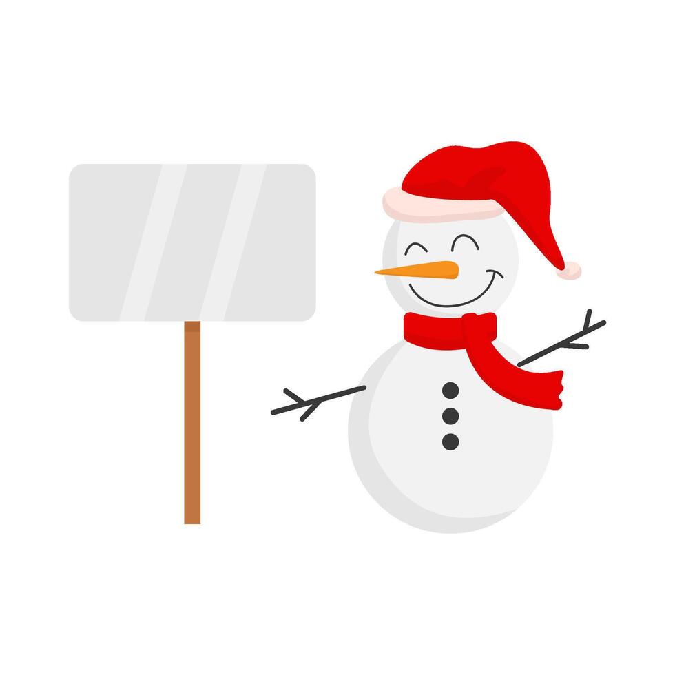 snowman with board illustration vector