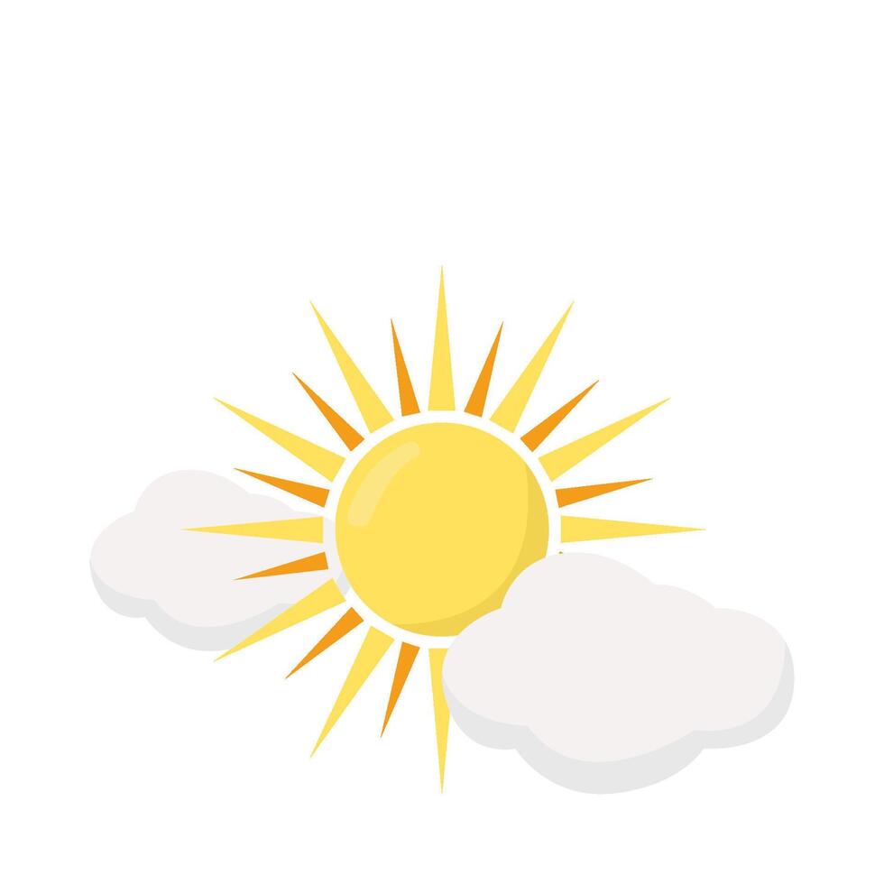 sun summer with cloud illustration vector