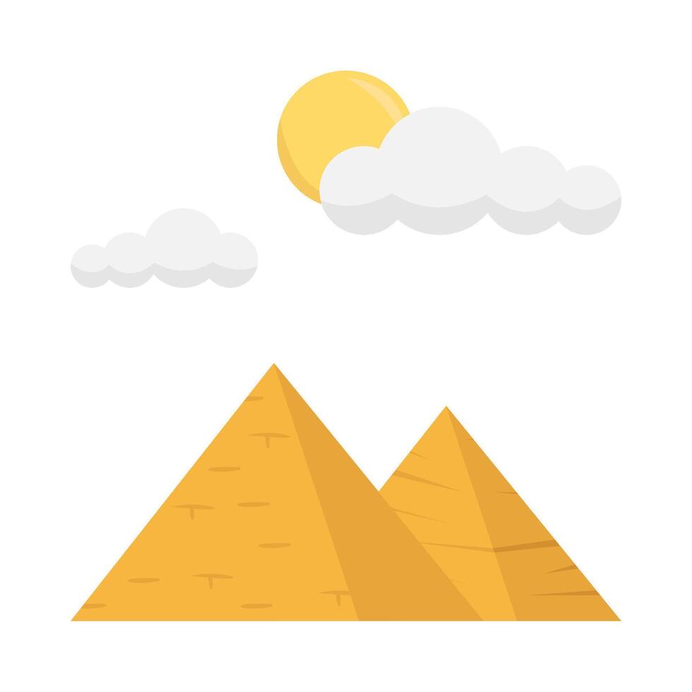 pyramid, summer weather with camel illustration vector