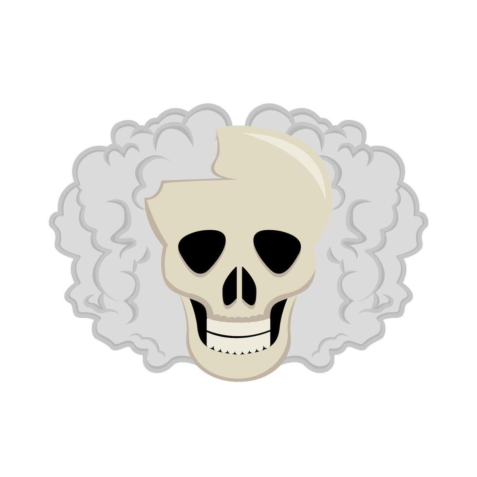 skull with smoke illustration vector