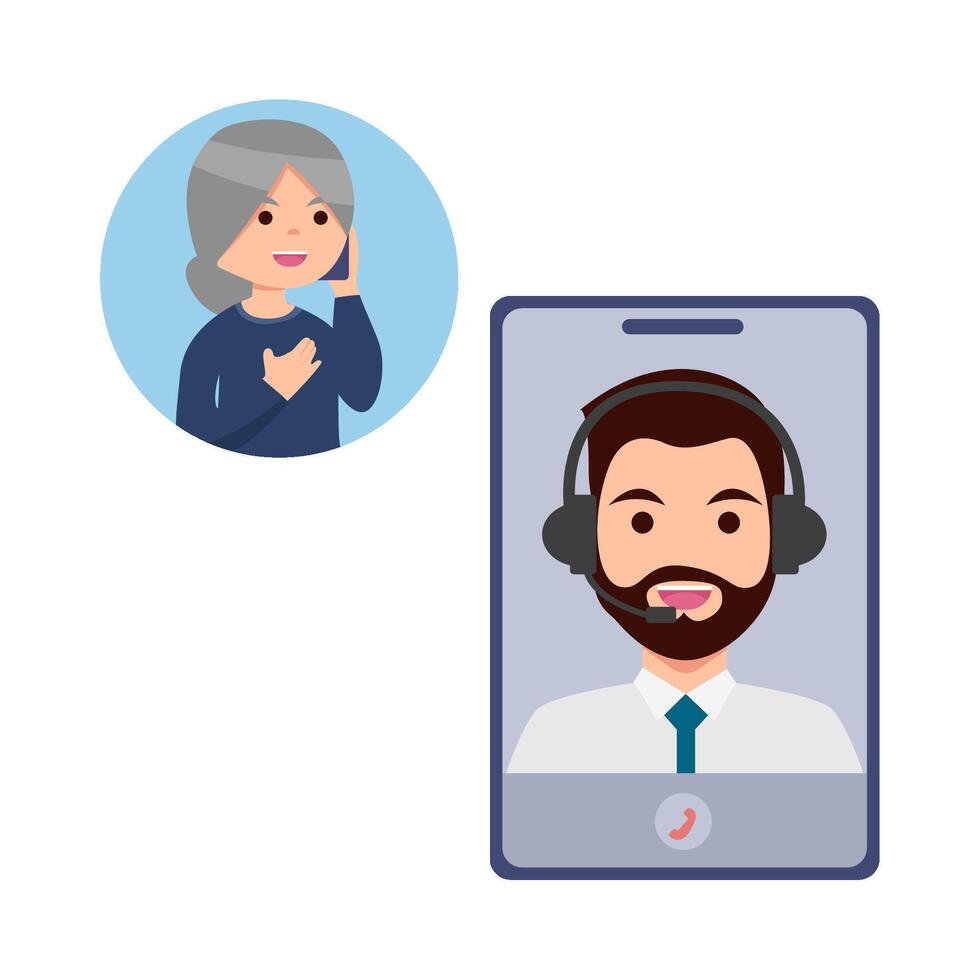 call center serve customers illustration vector