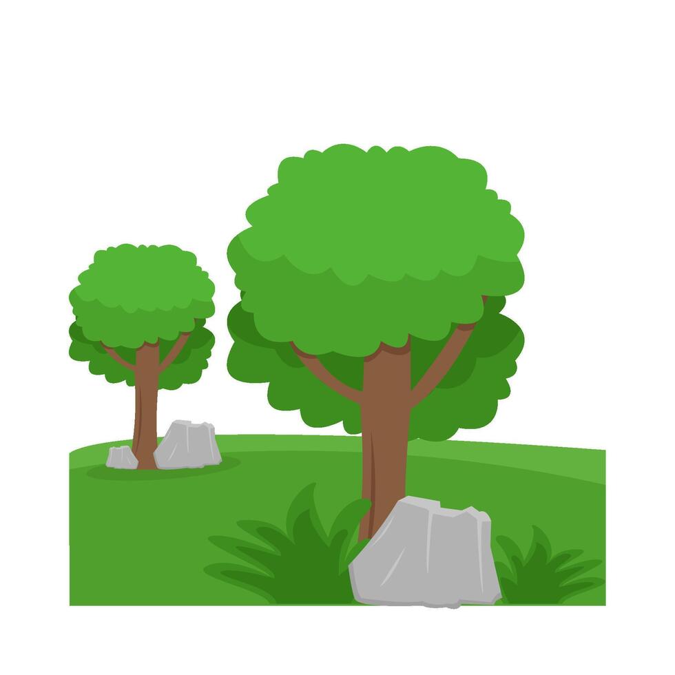 tree in garden illustration vector