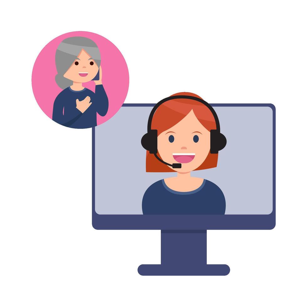 call center serve customers illustration vector