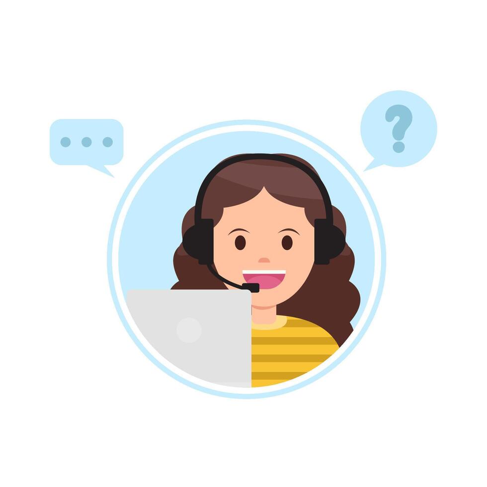 call center answer customer questions illustration vector