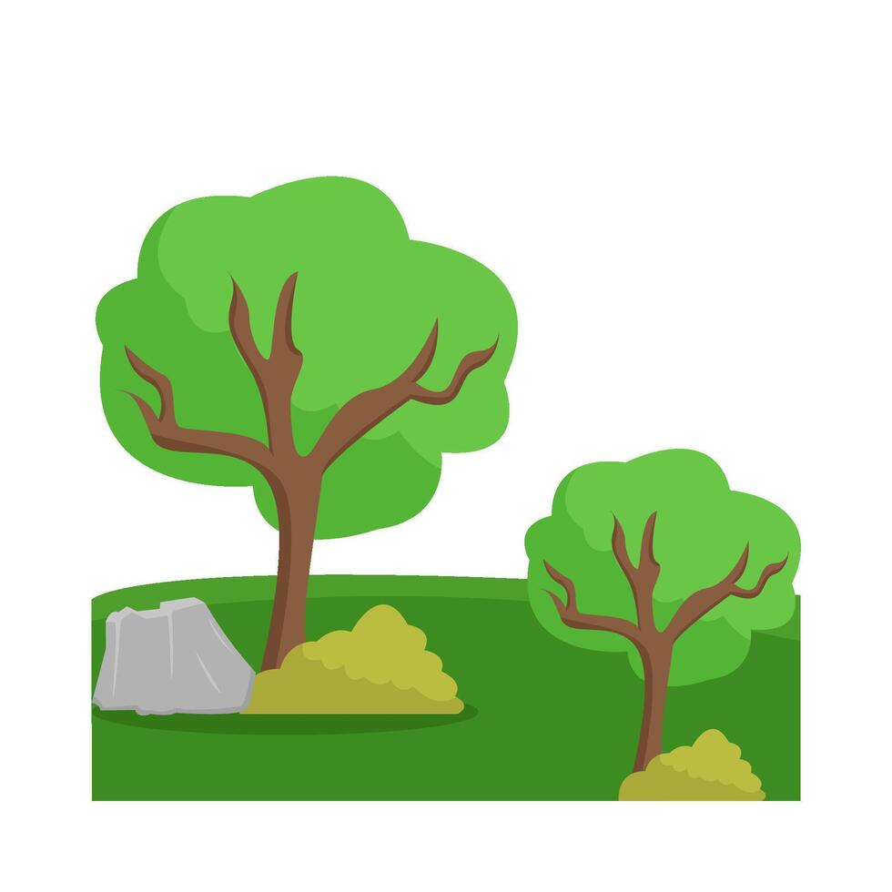 tree in garden illustration vector