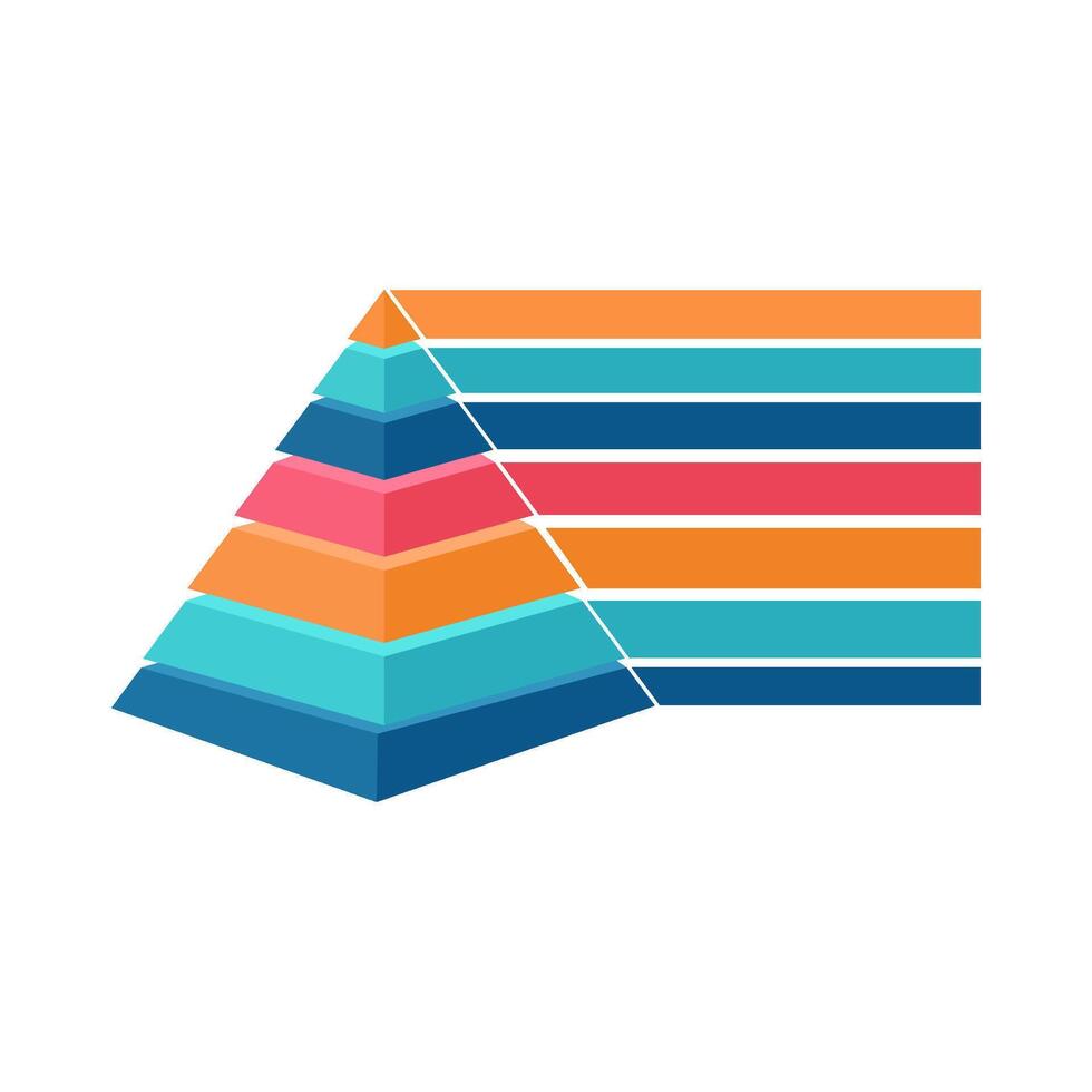 pyramid trafic chart illustration vector