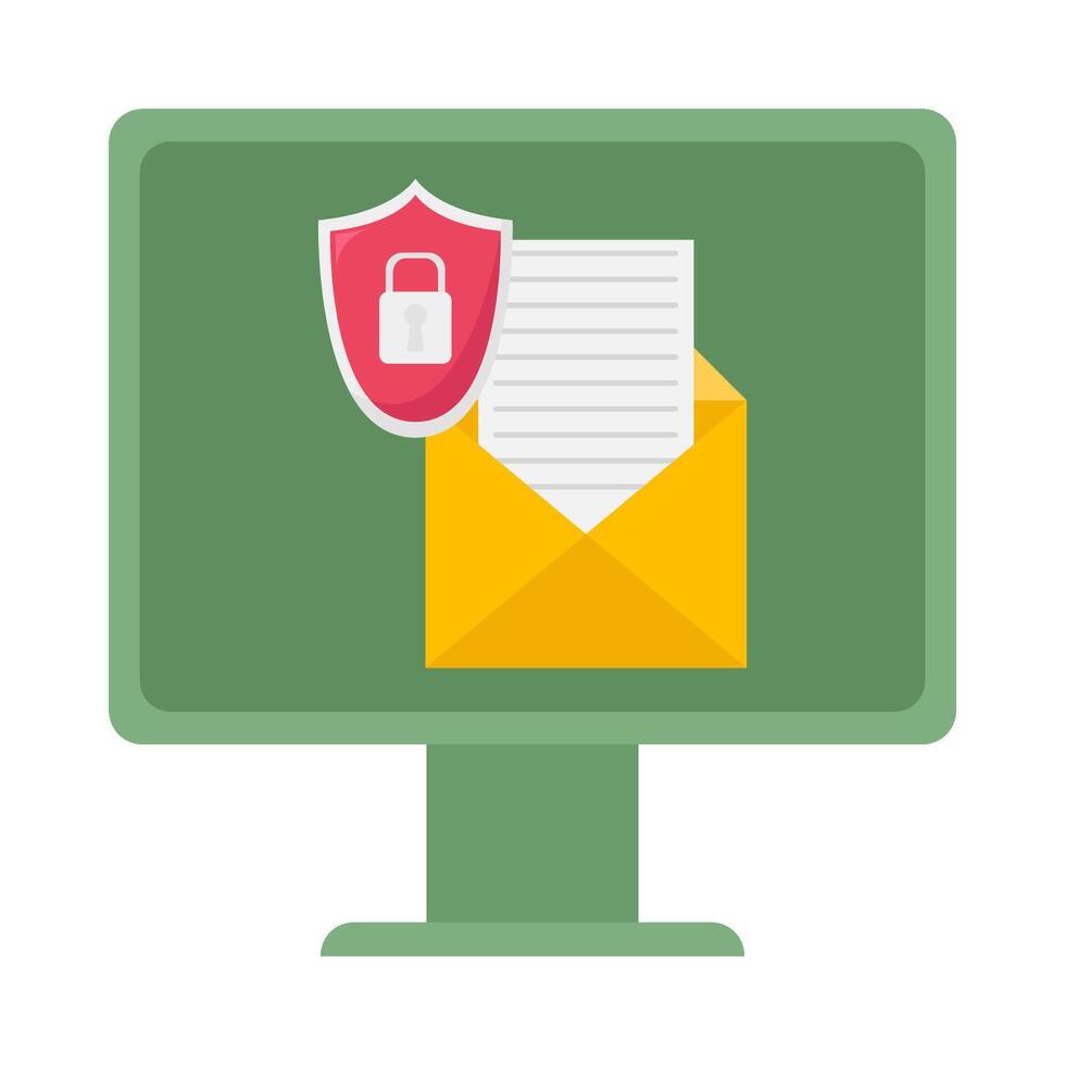 cyber security mail in computer illustration vector