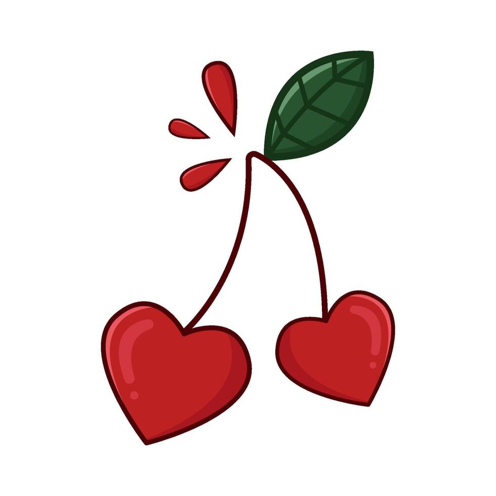 love cherry illustration vector