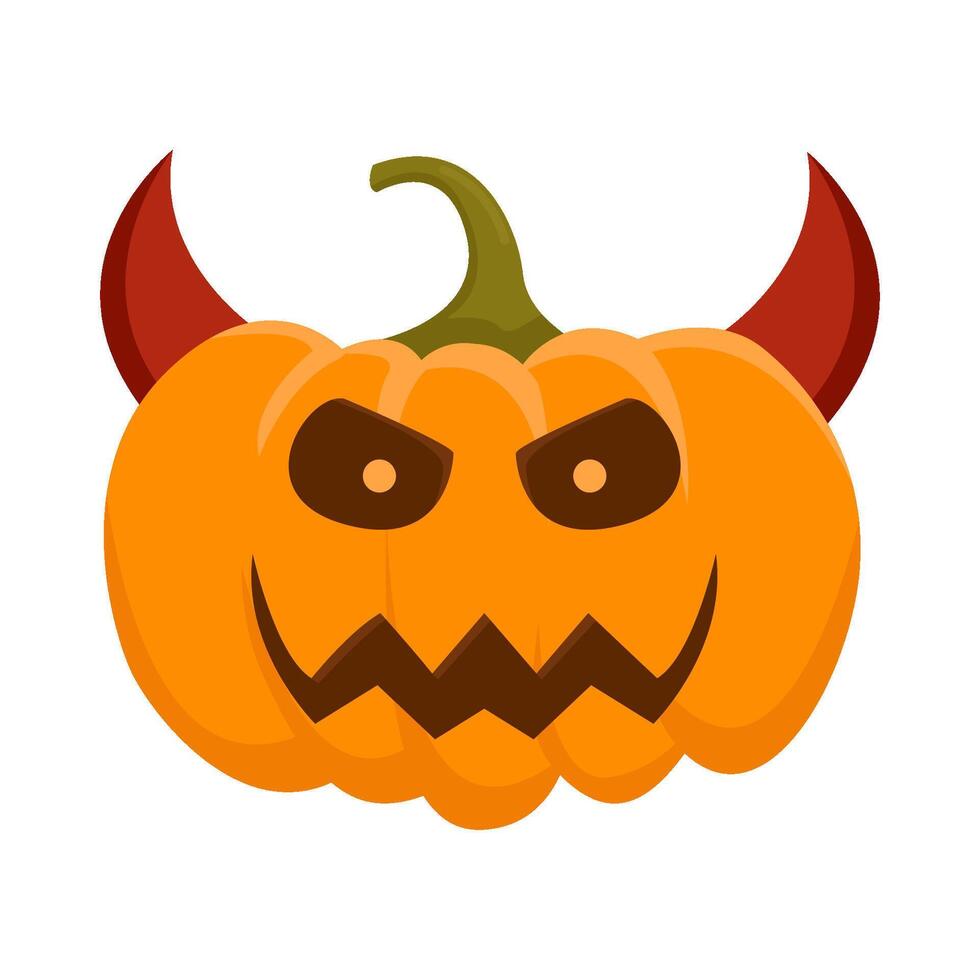 pumpkin halloween devil illustration vector