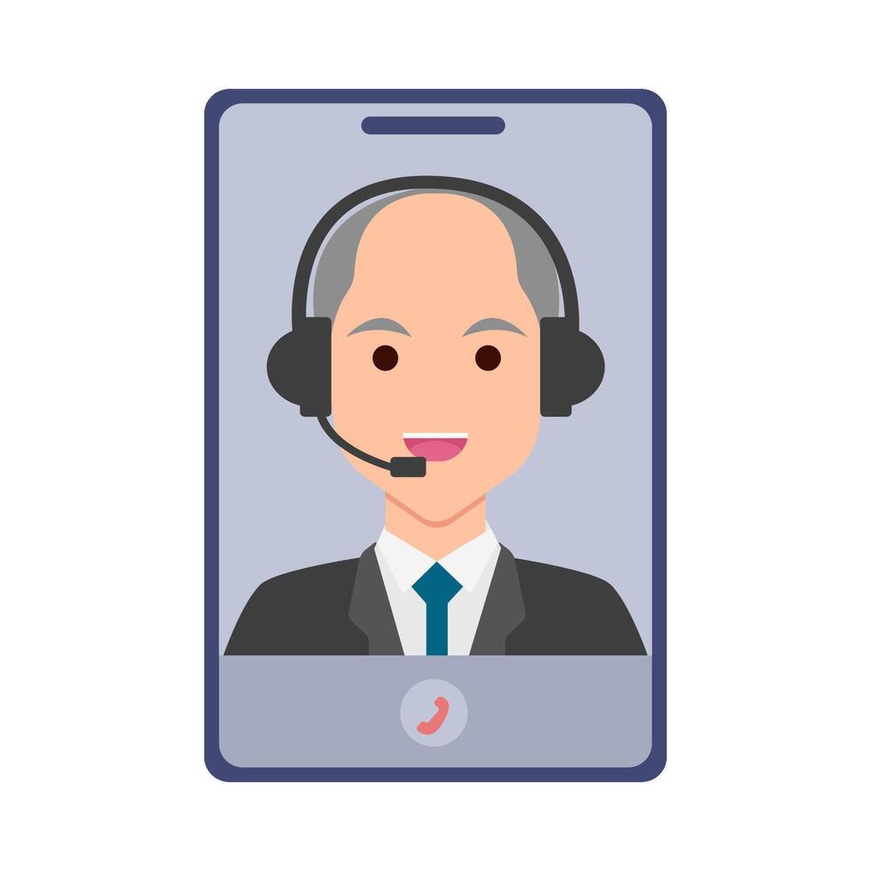 call center in mobile phone illustration vector