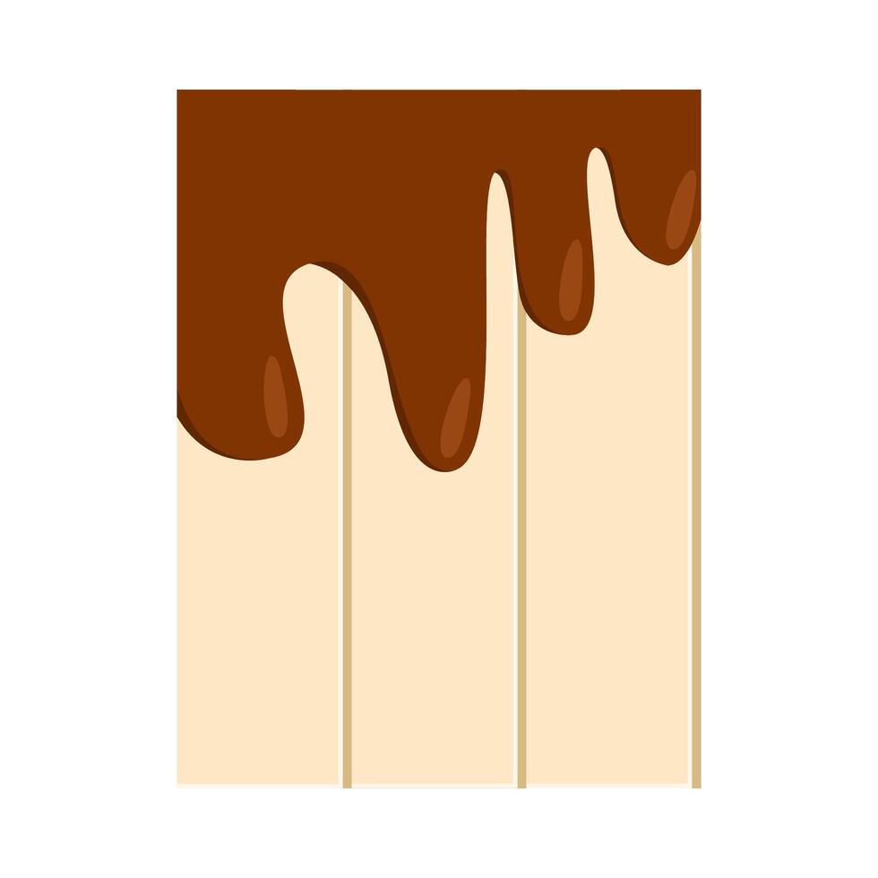 chocolate melt in chocolate white bar illustration vector