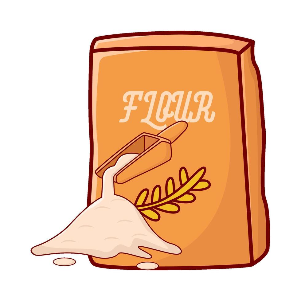 flour box with scope flour illustration vector
