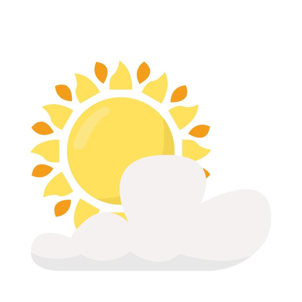 sun summer with cloud illustration vector