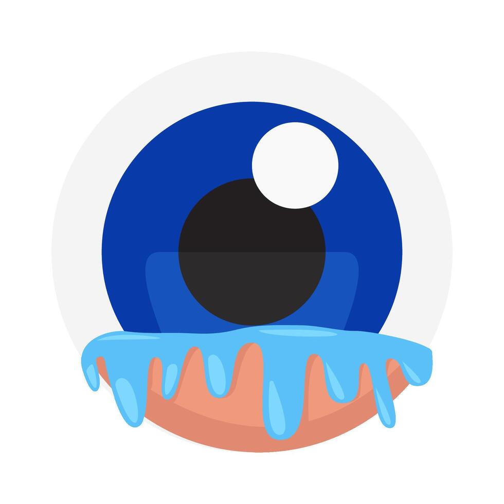 ojo llorando con lágrimas ilustración vector