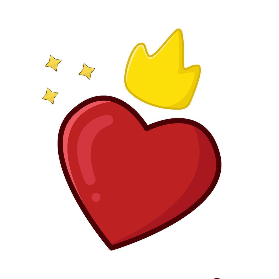 love with crown illustration vector