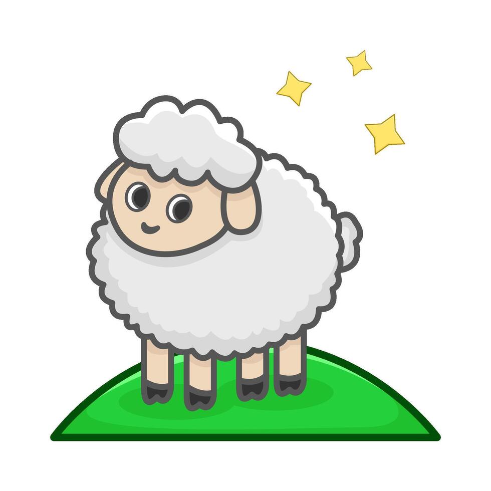 sheep in farm illustration vector