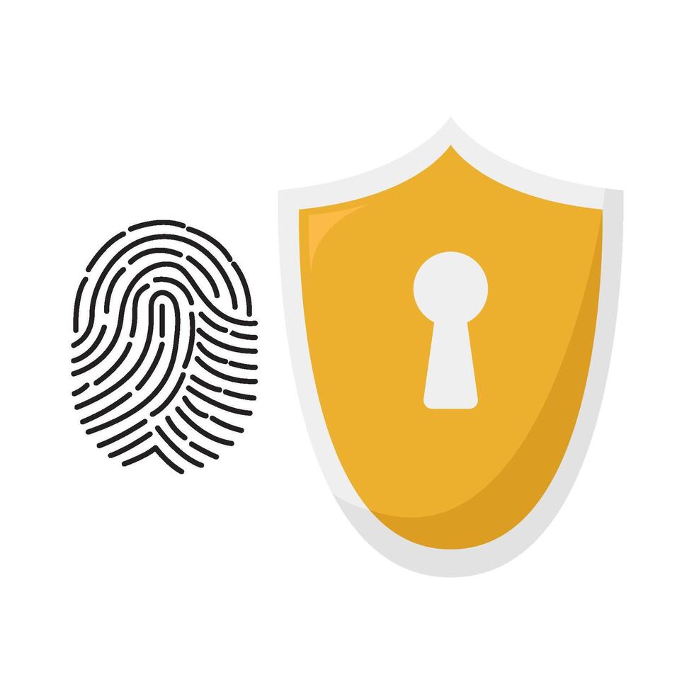cyber security with finger print illustration vector