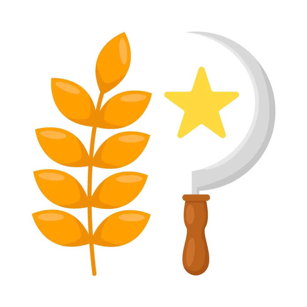 wheat, star with sickle illustration vector