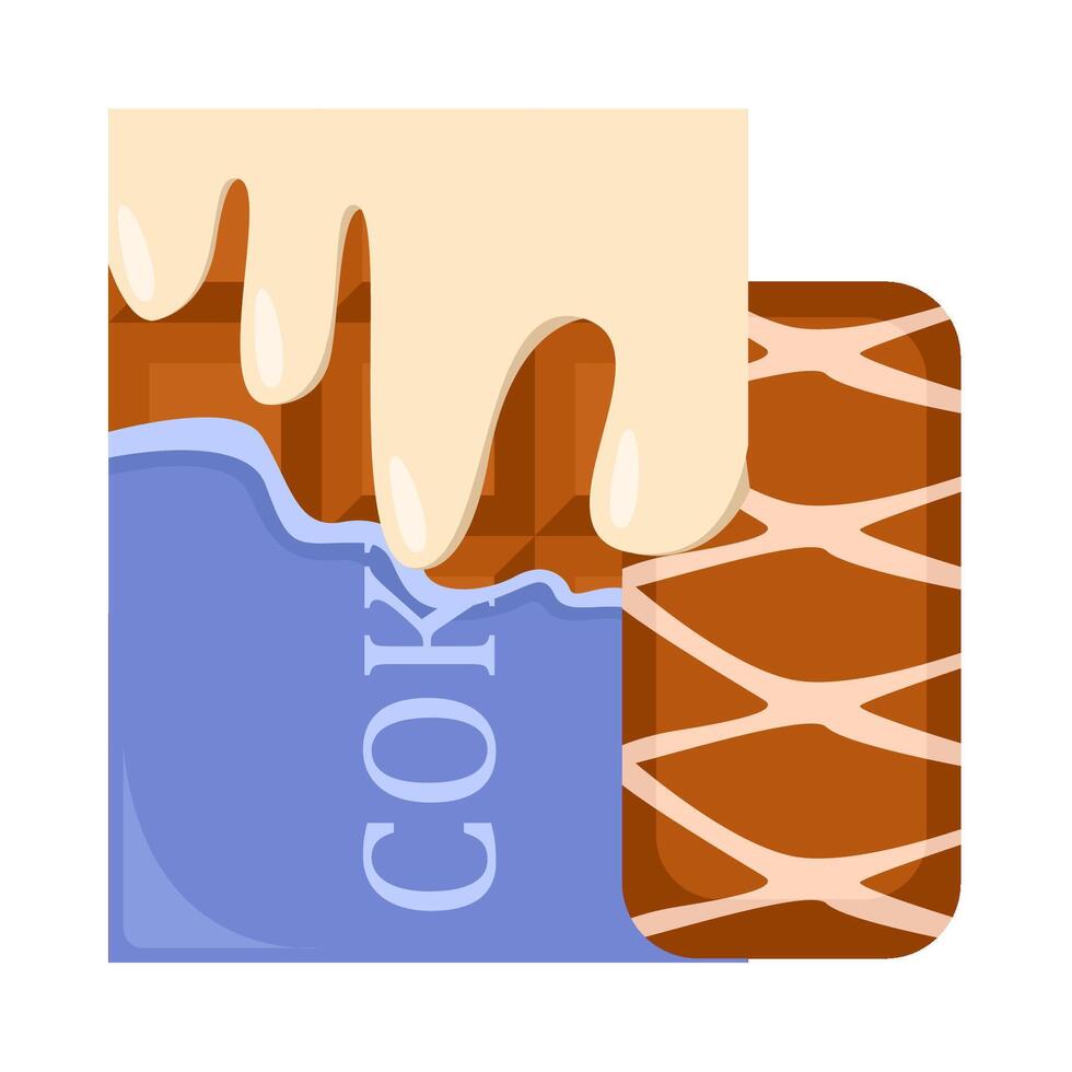 chocolate bar with ice cream chocolate illustration vector