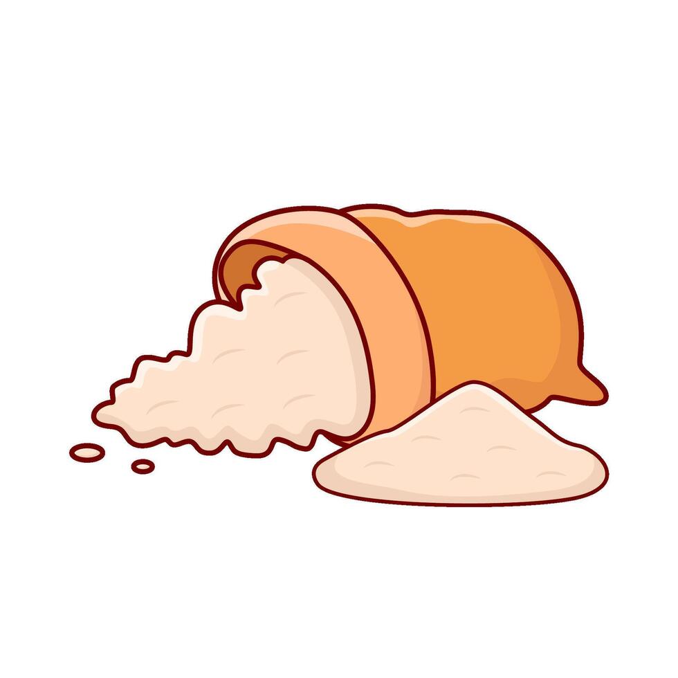 flour with flour bag illustration vector