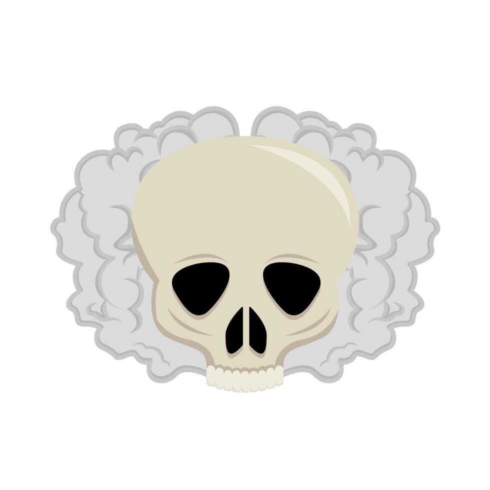 skull with smoke illustration vector