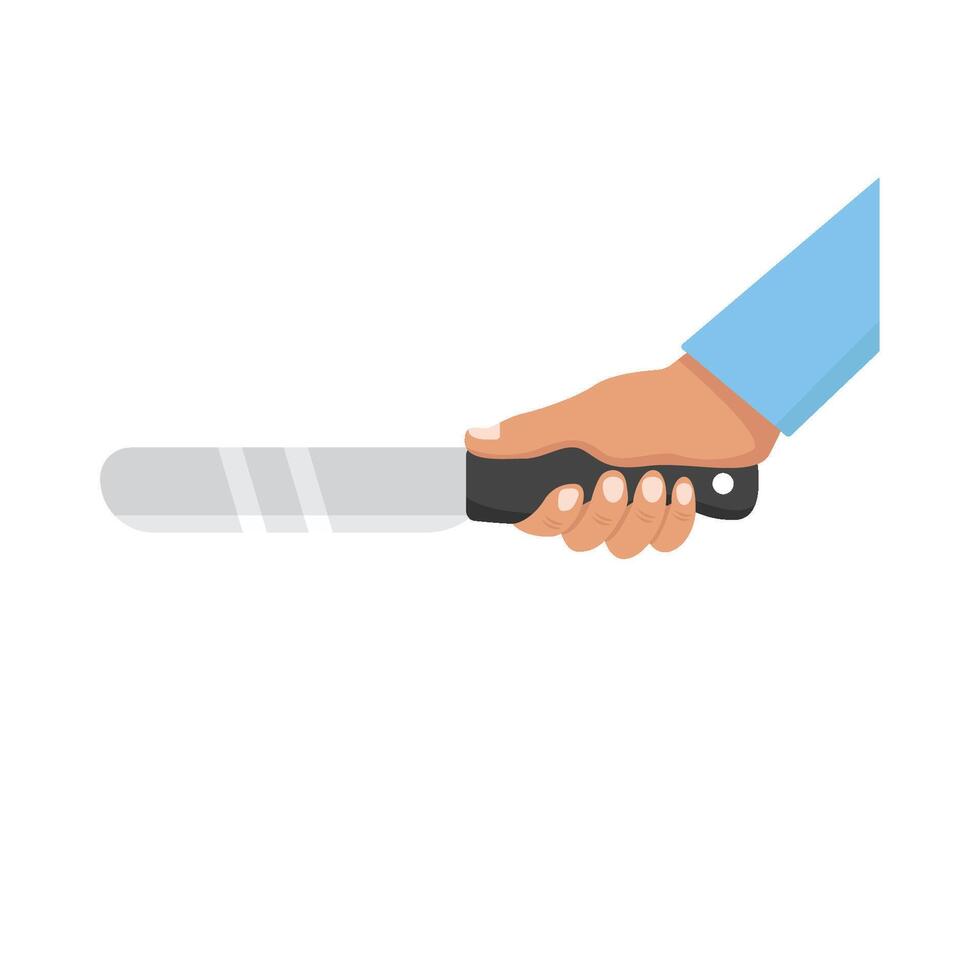 cuchillo en mano ilustración vector