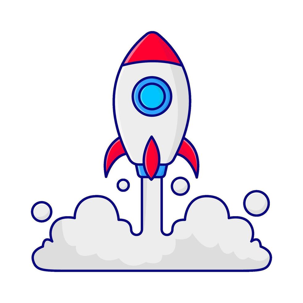 rocket fly illustration vector