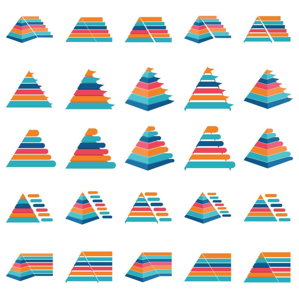 pyramid trafic chart illustration vector