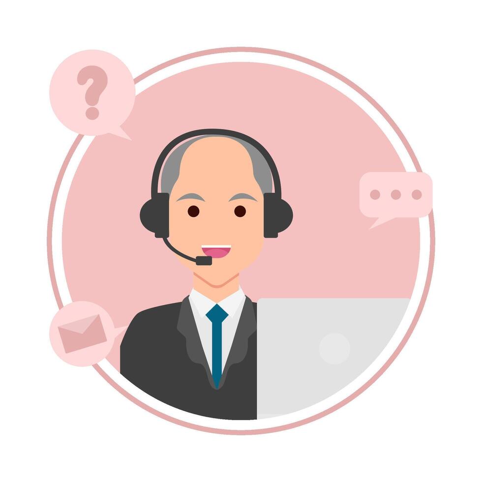 call center answer customer questions illustration vector