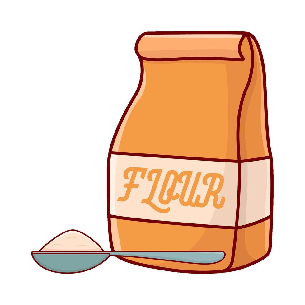 flour packagth spoon illustration vector