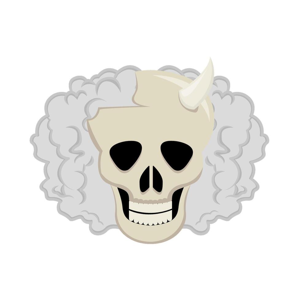 skull with smoke illustration vector