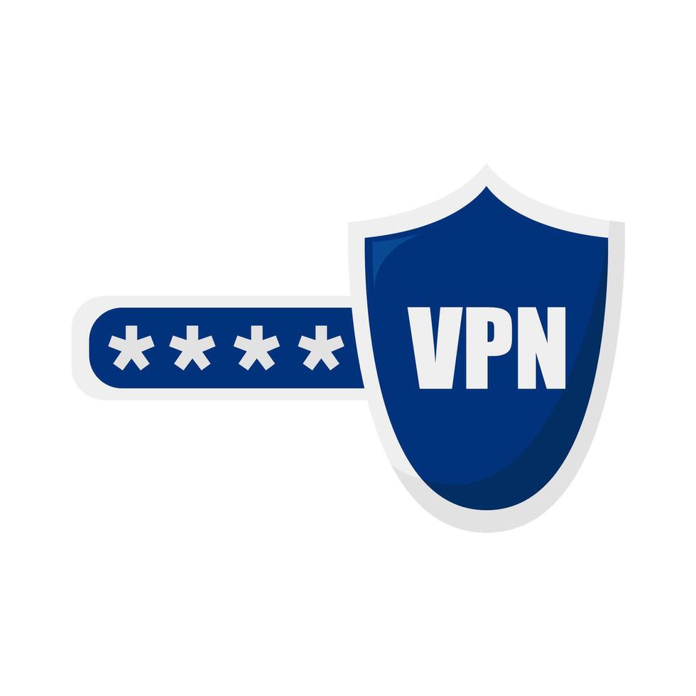 cybersecurity protection with password  illustration vector